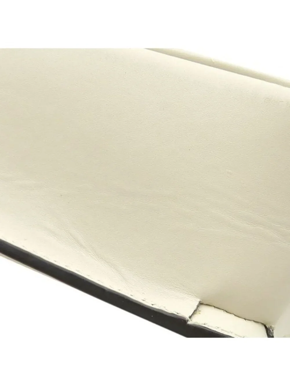 Gucci 2-Way Bag Deco Leather Chain Shoulder Ivory Gold White Silver